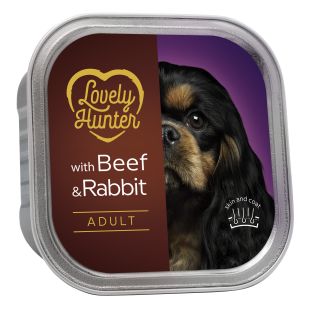 LOVELY HUNTER консервированный корм для взрослых собак, с говядиной и крольчатиной 150 г x 22