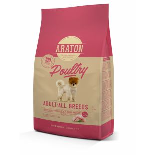 ARATON kuivtoit kõigile täiskasvanud koeratõugudele, kodulinnulihaga 3 kg