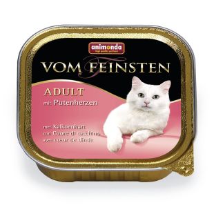 ANIMONDA Vom feinsten classic консервированный корм для взрослых кошек, с индюшачьими сердечками 100 г x 32