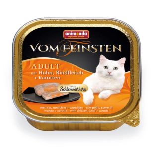 ANIMONDA Vom feinsten schlemmerkern консервированный корм для взрослых кошек, с курицей, говядиной и морковью 100 г x 32