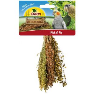 JR FARM пищевая добавка для декоративных птиц - метелочка из сорго, проса и льна 130 г