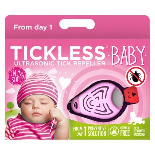 TICKLESS Брелок-отпугиватель клещей для младенцев TickLess Baby розового цвета