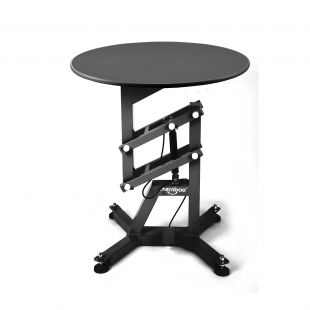 SHERNBAO Круглый стол с черной рамой с черной рамой, черный, 60x60x70 cм