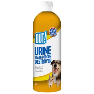 OUT! Dog Urine stain&odour destroyer 1000 мл, средство для удаления пятен и запахов мочи домашних животных 1000 мл
