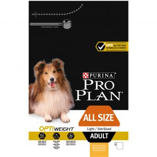 PRO PLAN OPTIWEIGHT сухой корм для взрослых собак всех пород, для контроля веса 14 кг