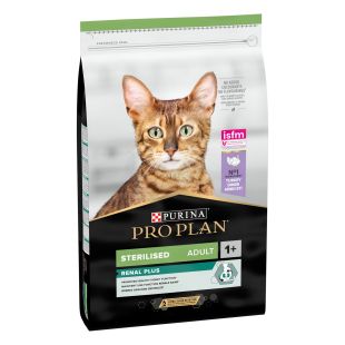 PRO PLAN OPTIRENAL сухой корм для взрослых кошек после стерилизации, с индейкой 10 кг
