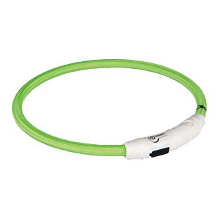 TRIXIE Светящийся ошейник, заряжается через USB M-L 45 см, зеленое