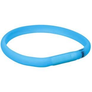 TRIXIE Светящийся синий силиконовый ошейник M-L 50 см синий