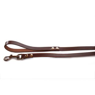 HIPPIE PET Поводок кожаный, 1.6x145 см, коричневый