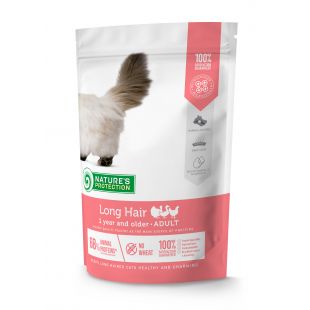 NATURE'S PROTECTION kuivtoit täiskasvanud pikakarvalistele kassidele, kodulinnulihaga 400 g