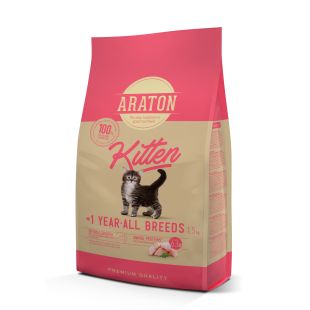 ARATON сухой корм для котят, мясом домашней птицы  1.5кг x 4