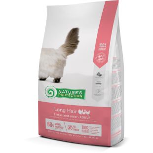 NATURE'S PROTECTION kuivtoit täiskasvanud pikakarvalistele kassidele, kodulinnulihaga 7 kg