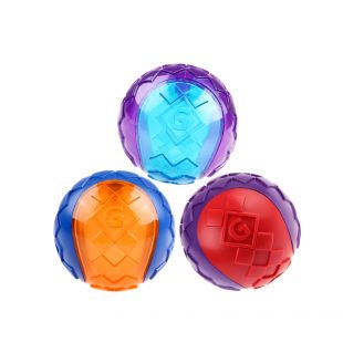 GIGWI Koera mänguasi - piiksuv pall punane / lilla, S, 1 tk