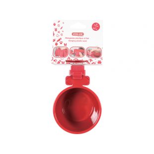 ZOLUX Миска для домашних животных крепящаяся к клетке, пластиковая, 9,5 см, красная
