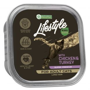 NATURE'S PROTECTION LIFESTYLE konservsööt pikakarvalistele täiskasvanud kassidele kana ja kalkuniga 85 g