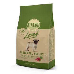 ARATON сухой корм для молодых собак, с бараниной 3 кг