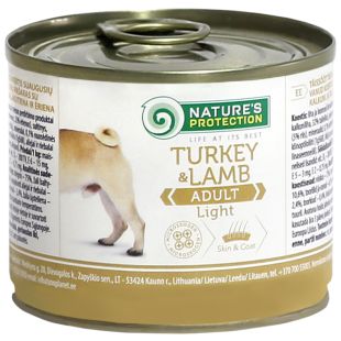 NATURE'S PROTECTION konservsööt täiskasvanud koertele kalkuni- ja lambalihaga 200 g