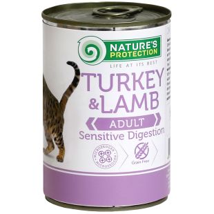 NATURE'S PROTECTION konservsööt täiskasvanud kassidele kalkuni- ja lambalihaga 400 g