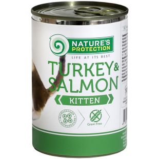 NATURE'S PROTECTION konservsööt noortele kassidele kalkuni- ja lõhega 400 g x 6