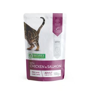 NATURE'S PROTECTION konservsööt täiskasvanud kassidele kana- ja lõhega 100 g