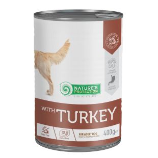 NATURE'S PROTECTION konservsööt täiskasvanud koertele kalkunilihaga 400 g x 6