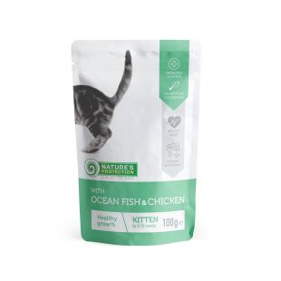 NATURE'S PROTECTION konservsööt noortele kassidele ookeanikala ja kanalihaga 100 g x 22