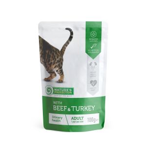 NATURE'S PROTECTION konservsööt täiskasvanud kassidele veise- ja kalkunilihaga 100 g