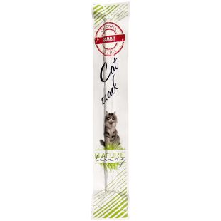 NATURE LIVING hõrk delikatess kassidele - küülikulihaga 1 tk, 18 cm, 12 g
