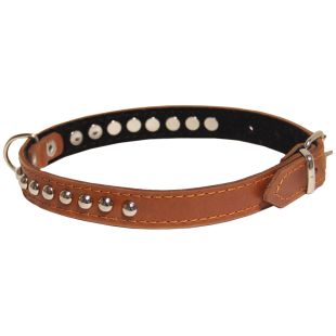 HIPPIE PET Ошейник с металлическими украшениями 1.6x35 cм, коричневый