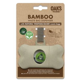OAK'S FARM Väljaheitekottide kotike biolagunevate kilekottidega, koertele 15 tk, beež
