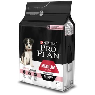 PRO PLAN OPTIDERMA kuivtoit tundliku nahaga keskmist tõugu kutsikatele 3 kg
