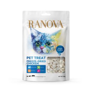 RANOVA пищевые добавки-лакомства для кошек, лиофилизированная курица 50 г