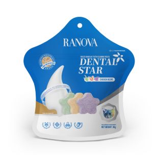 RANOVA Dental Star пищевые добавки-лакомства для кошек, лиофилизированная курица 36 г