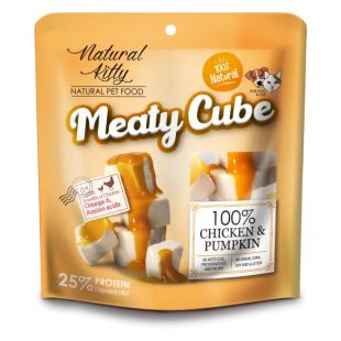 NATURAL KITTY Koerte ja kasside maiustus, aurutatud kanaliha kõrvitsatega 60 g