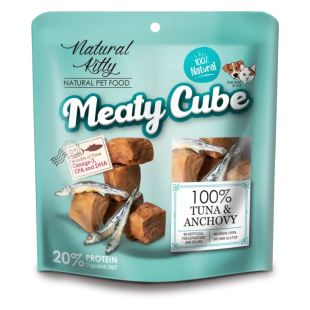 NATURAL KITTY Koerte ja kasside maiustus, aurutatud tuunikala ja anšoovistega 60 g