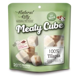 NATURAL KITTY Koerte ja kasside maiustus, aurutatud tilaapiaga 60 g