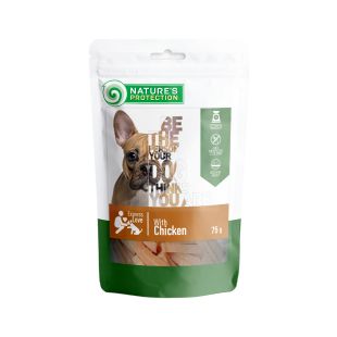 NATURE'S PROTECTION närimismaius koertele, väikesed kanatükid 75 g