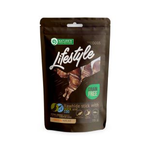 NATURE'S PROTECTION LIFESTYLE Лакомство для собак, бычьи шкурки с уткой и треской 75 г