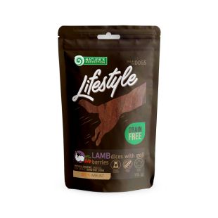NATURE'S PROTECTION LIFESTYLE närimismaius koertele, pehmed lambaliha tükid goji marjadega 75 g