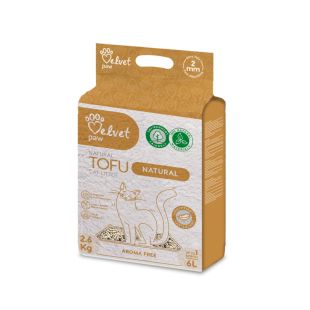 VELVET PAW TOFU наполнитель для кошачьего туалета, натуральный, без аромата гранула 2 мм, 2,6 кг / 6 л
