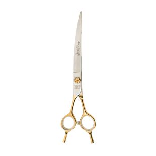 TAURO PRO LINE lõikuskäärid, vasakukäelistele 18 cm, kumerad, 440c roostevaba teras, kuldne käepide