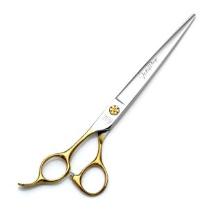 TAURO PRO LINE грумерские ножницы, эксклюзивная серия от Яниты Плунге 18 см, прямые, нержавеющая сталь 440c, с руками золотистого цвета, для левшей