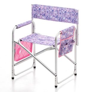 TAURO PRO LINE Kokkupandav tool kokkupandava laua ja alumiiniumjalgadega, unikaalne disain, roosa 57x49x78 cm