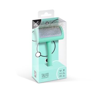 TAURO PRO LINE kumer ristkülikukujuline puidust hari M, 9,6 × 19,0 cm, helesinine