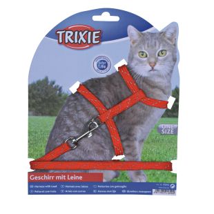 TRIXIE Traksikomplekt kassidele nailon, traksidega, valgust peegeldav