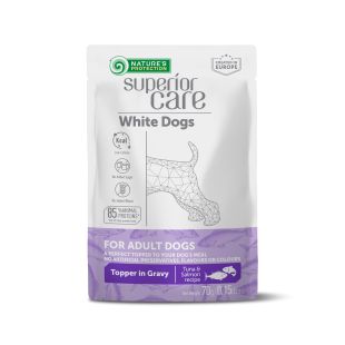 NATURE'S PROTECTION SUPERIOR CARE uunikala ja lõhega konservsööt-söödalisand igat tõugu täiskasvanud valgekarvalistele koertele 70 g x 24