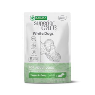 NATURE'S PROTECTION SUPERIOR CARE tuunikala ja meriahvenaga konservsööt-söödalisand igat tõugu täiskasvanud valgekarvalistele koertele 70 g x 24