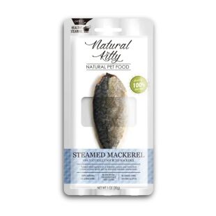 NATURAL KITTY Koerte ja kasside maiustus, aurutatud makrell 30 g