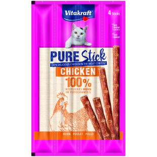 VITAKRAFT Pure Stick kормовые добавки - лакомства для кошек, с курицей 4x5 г