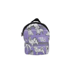 WORLD DOG SHOW lemmiklooma maiuse kott tõmblukuga 12x14 cm, lilla, kutsikatega kangamustriga